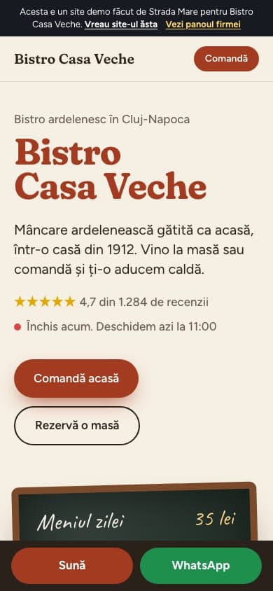 The same site, on a phone